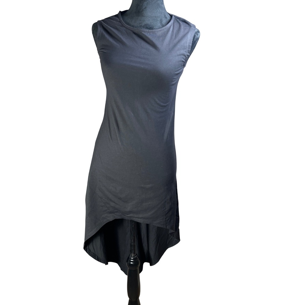SoQut Black Sleeveless High Low Hem Midi Dress Womens Size Medium‎ whimsigoth